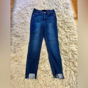 Harper Womens Skinny Raw Step Hem Jeans